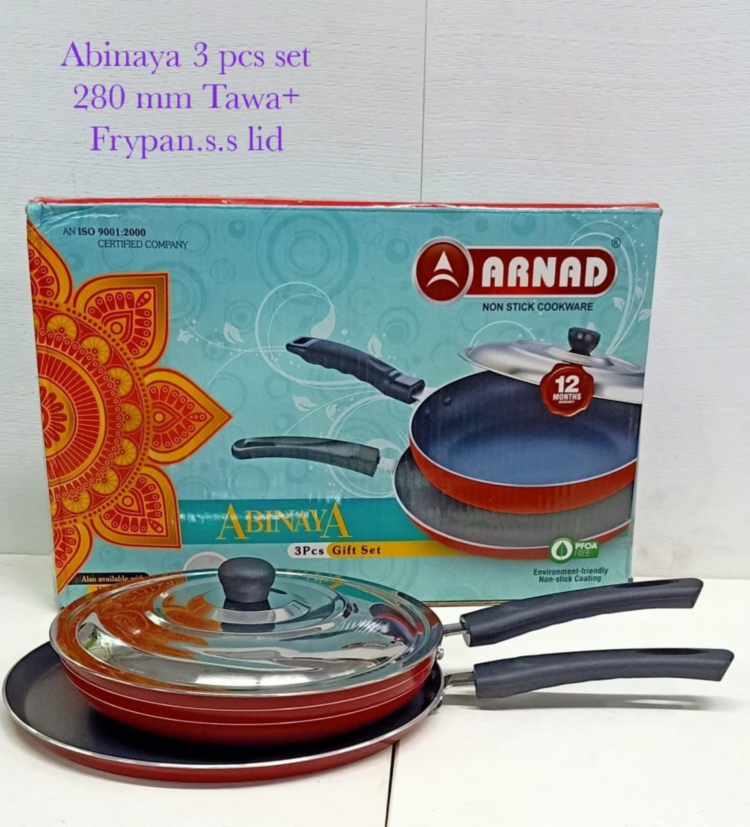 ABINAYA GIFT SET(3mm Tawa 1+240mm frypan with lid	