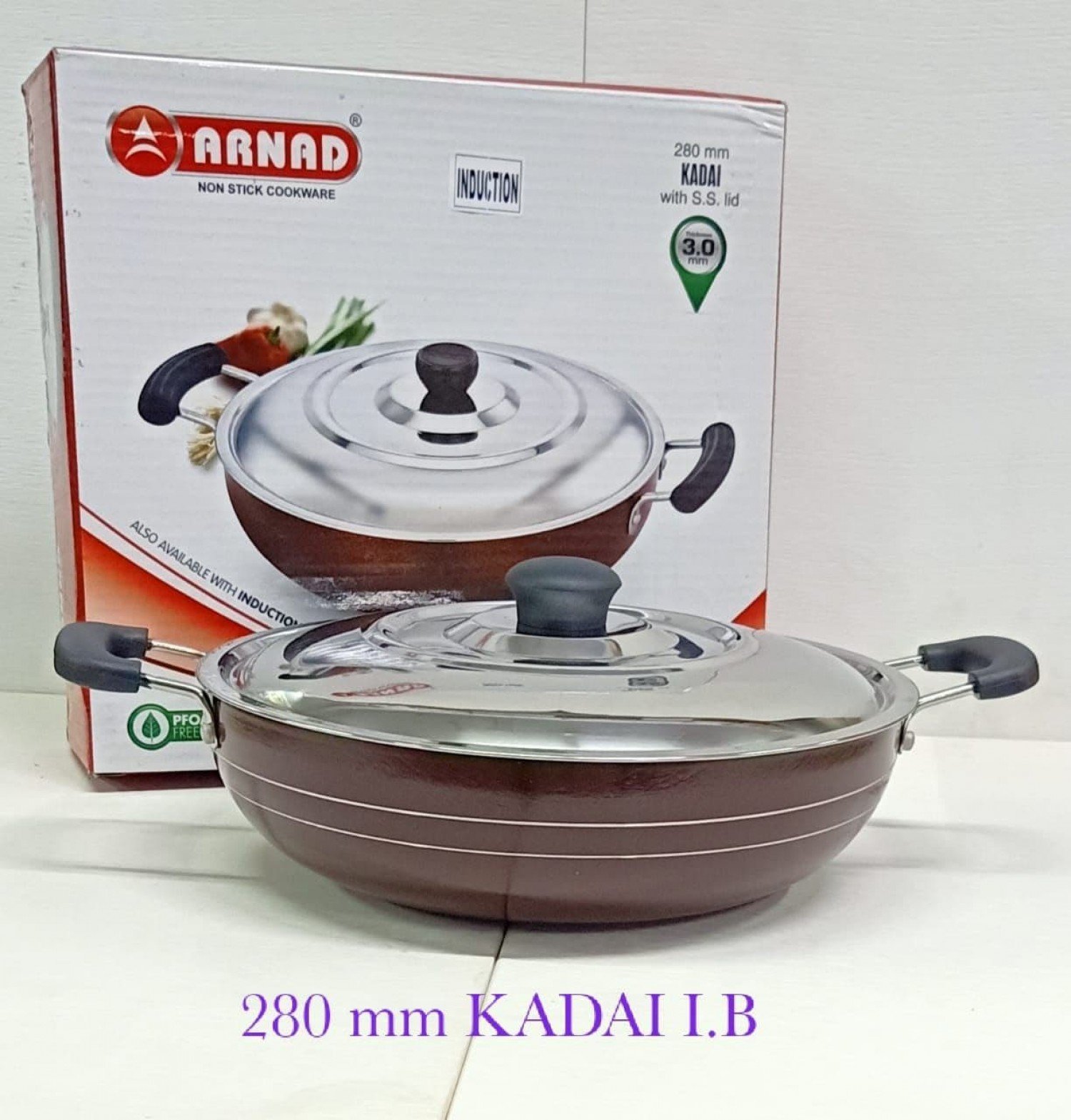 Kadai Induction Base 280*3mm s.s.Lid
