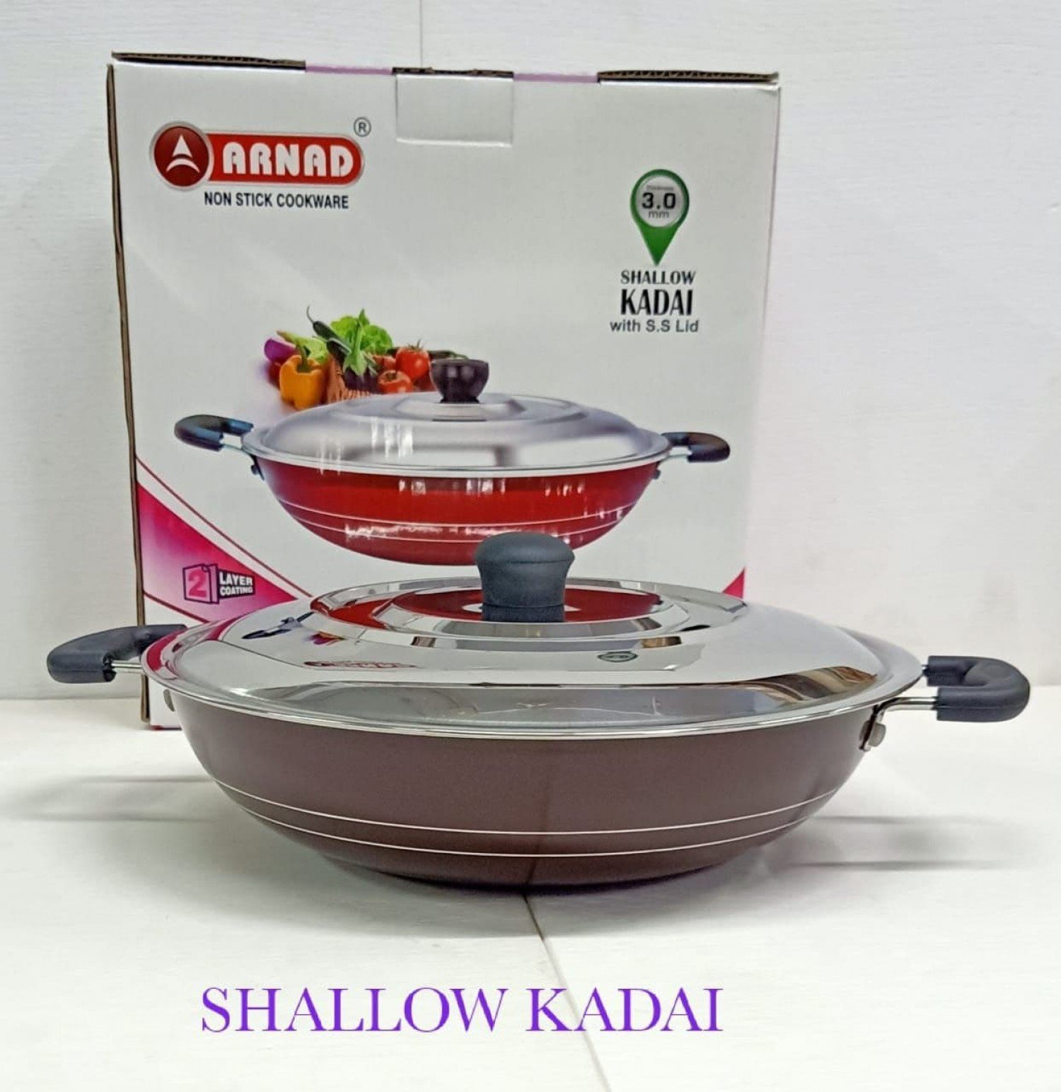 Shallow Kadai 275mm S.S.Lid