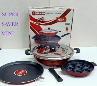 Super Saver Mini*280mmScrew Tawa+Shallow kadai+7 balls medium+S.S.Lid1