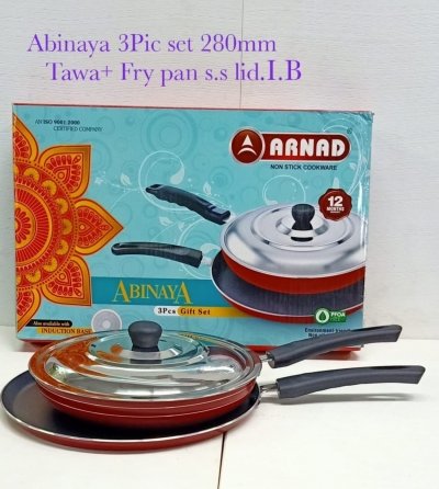 ABINAYA GIFT SET INDUCTION BASE (3mm Tawa 1+240mm frypan with lid	